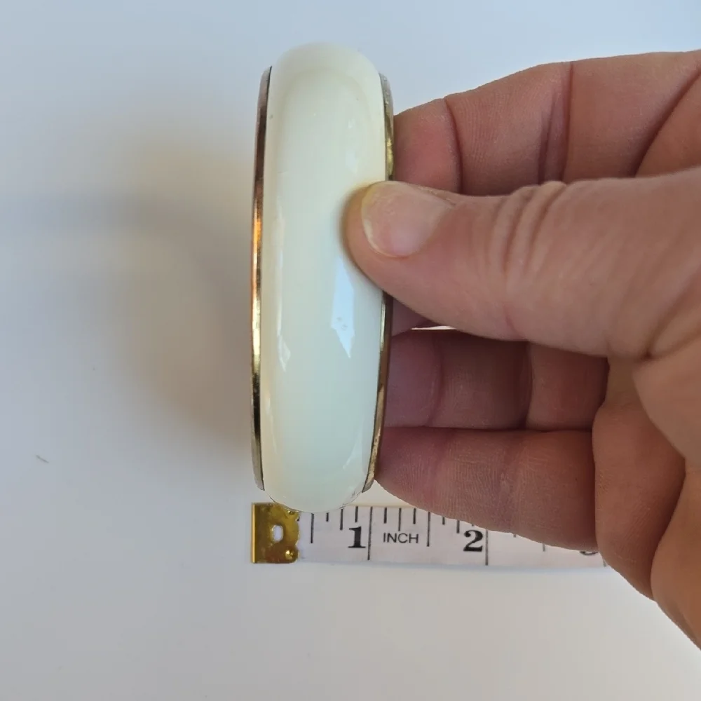 Unbranded Bangle Bracelet‎ Set Womens OS Gold Cream Textured Retro Minimalist